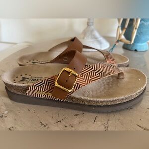 Mephisto Brown Sandals with Gold Accent